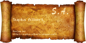 Supka Albert névjegykártya